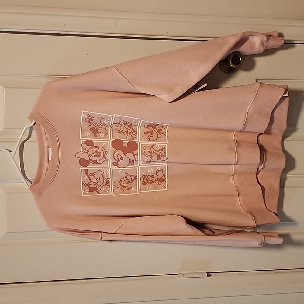 Disney Pink Sweatshirt with Character Grid